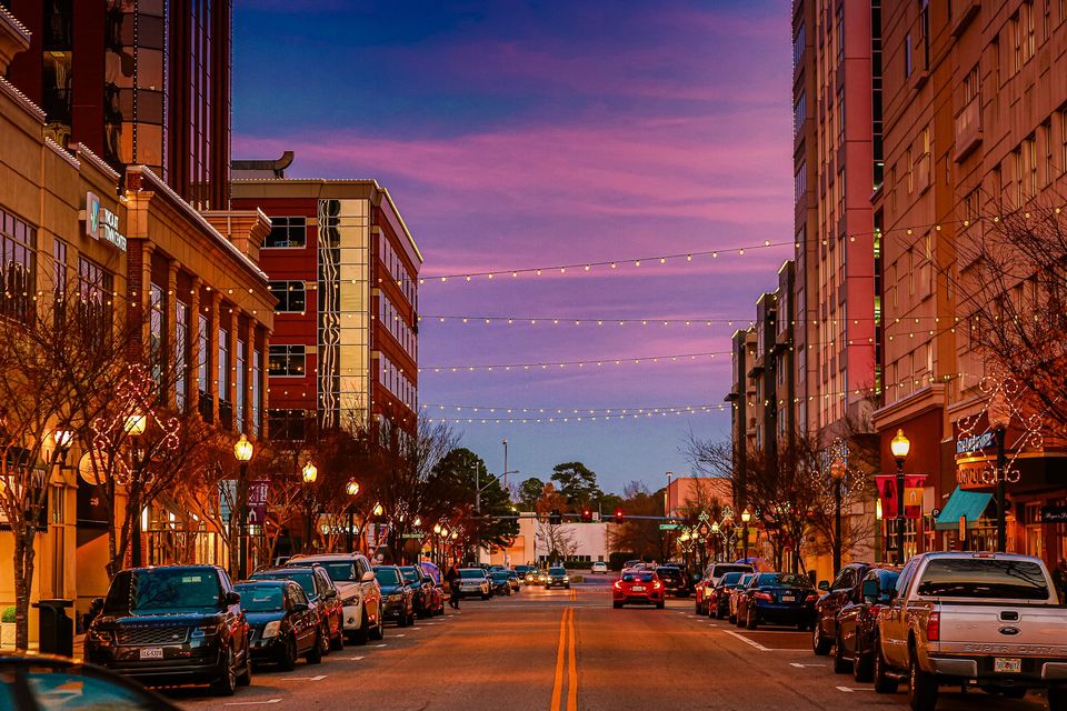 Town Center Lights at night