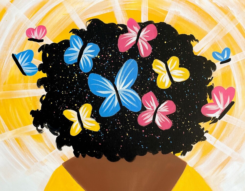 Lady Monarch at Muse Paintbar Town Center of Virginia Beach